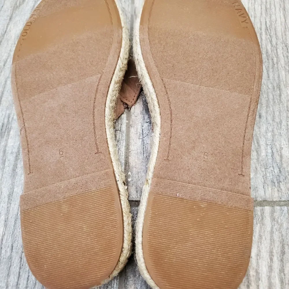 NWOT Old Navy Tan Espadrille Slides Girl's Size 6